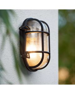 Sort udendørslampe retro, Dudley, IP65