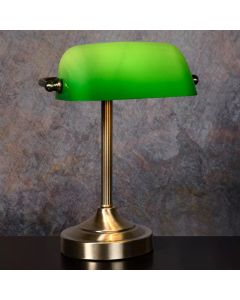 Grøn bibliotekslampe klassisk, Banker, med brytare