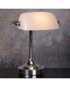 Hvid skrivebordslampe klassisk, Banker, med brytare