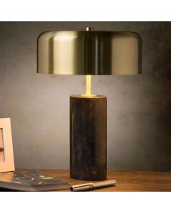 Marmor bordlampe guld, Mirasol, med brytare