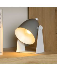 Grå bordlampe modern, Chago, med brytare