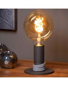Sort bordlampe modern, Marit, med brytare