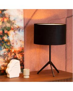Sort bordlampe modern, Tondo, med brytare