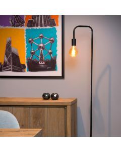 Sort gulv lampe modern, Lorin, med brytare