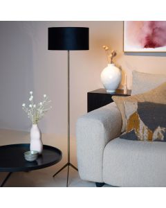 Sort gulv lampe modern, Tondo, med brytare
