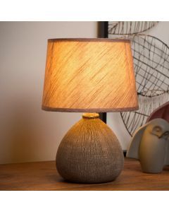 Keramik bordlampe brun, Ramzi, med brytare