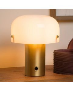 Guld bordlampe rustik, Timon, med brytare