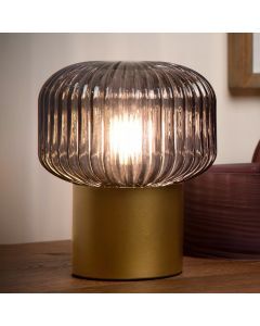 Guld bordlampe retro, Jany, med brytare
