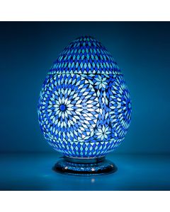 Blå orientalsk bordlampe mosaik, Lara