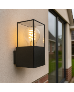 Modern udendørslampe sort, Sanel, IP44