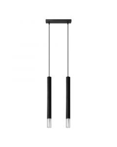 Glas pendler lampe sort, Ishani