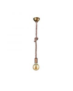 Bronze pendler lampe uden skærm rustik, Inca