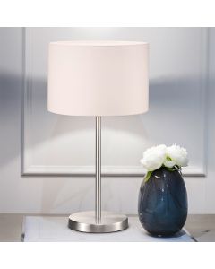 Nikkel bordlampe metal, Ledbury, med brytare