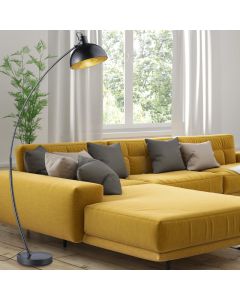 Sort gulv lampe modern, Fiore, med brytare