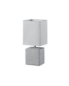 Keramik bordlampe grå, Karola, med brytare