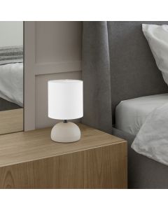 Keramik bordlampe hvid, Yeraz, med brytare