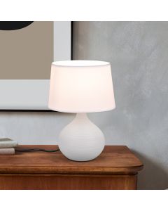 Keramik bordlampe hvid, Yesha, med brytare