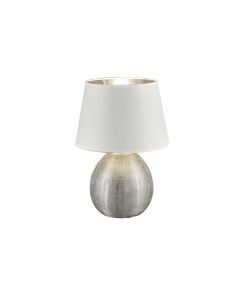 Keramik bordlampe sølv, Yet, med brytare