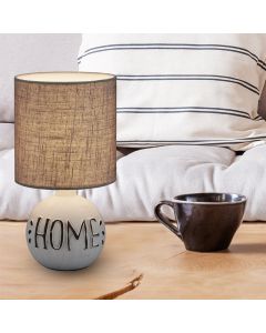Keramik bordlampe hvid, Mosh, med brytare