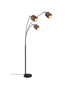 Taupe gulvlampe bue modern, Denley, med brytare