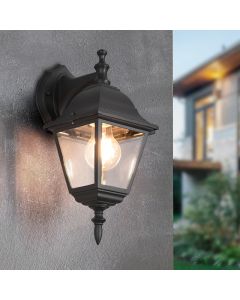 Sort udendørslampe klassisk, Lavina, IP44