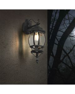 Sort udendørslampe klassisk, Evander, IP23