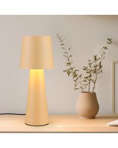 Beige bordlampe modern, Lillyam, med brytare