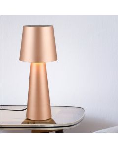 Brun bordlampe modern, Lillyam, med brytare
