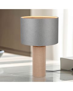 Grå bordlampe rustik, Stach, med brytare