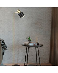 Sort gulv lampe metal, Zoja, med brytare