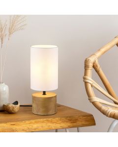 Træ bordlampe brun, Job, med brytare