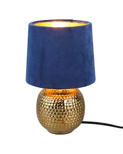 Keramik bordlampe guld, Jorre, med brytare