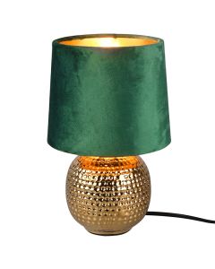 Keramik bordlampe guld, Jorre, med brytare