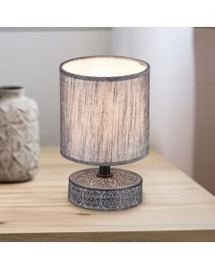Keramik bordlampe grå, Lola, med brytare