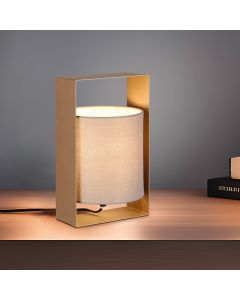 Brun bordlampe modern, Radhika, med brytare