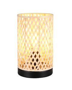 Rattan bordlampe brun, Laut, med brytare