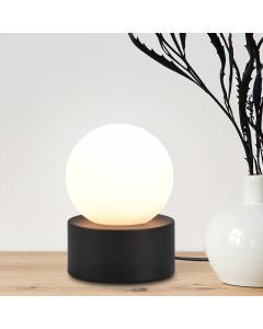 Sort bordlampe modern, Mirjam, med brytare