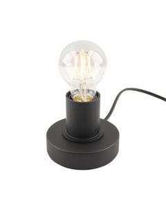 Modern bordlampe uden skærm sort, Rika, med brytare