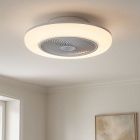 Modern loftventilator grå, Gonda, 40W, 3000K LED, med fjärrkontroll