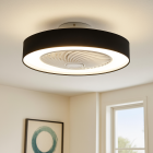 Modern loftventilator sort, Huub, 40W, 3000K LED, med fjärrkontroll