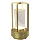 Modern genopladelige bordlampe guld, Elian, 3W, varm til kold hvid justerbar LED, med brytare