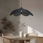 Rattan pendler lampe sort, Rowen