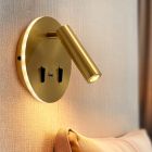 Modern væglampe guld, Alec, 9W, 3000K LED, med brytare