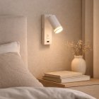 Modern vægspot hvid, Tara, med brytare