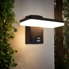 Modern udendørs væglampe med bevægelsessensor sort, Loris, 12W, 2700K LED, IP44