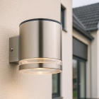 Modern udendørs væglampe solcelle krom, Tommy, 1W, 2700K LED, IP54