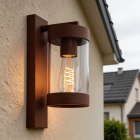 Modern udendørslampe rustfarvet, Musa, IP44