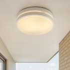 Plast udendørs loftslampe med bevægelsessensor hvid, James, IP54