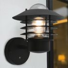 Rustfrit Stål udendørs væglampe med skumringssensor sort, Felice, IP44