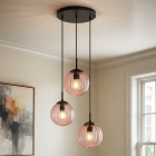 Retro pendler lampe lyserød, Rifka
